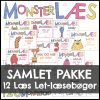 120 MONSTERORD - LÆSEBØGER - SAMLET PAKKE (12 Læs Let-læsebøger)