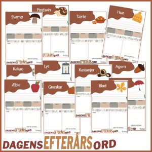 Dagens EFTERÅRS-ord - Skriveskabeloner til efterår