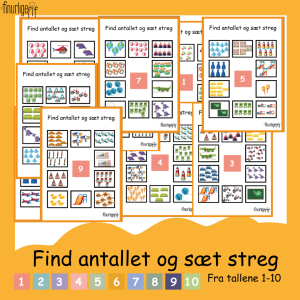 Find antallet og sæt streg - tallene 1-10