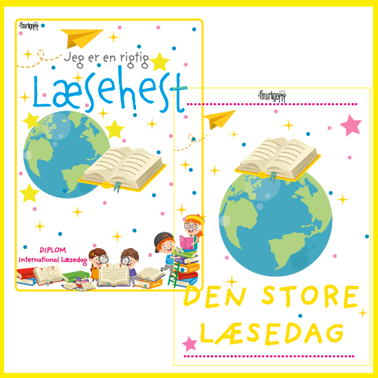 Den Kæmpestore Læsedag - FN's Internationale Læsedag - PLAKAT OG DIPLOM