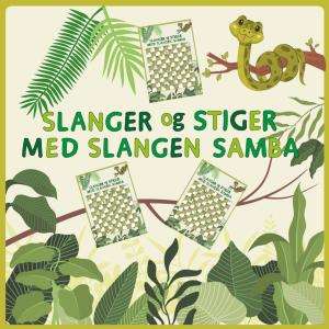 Slanger og Stiger med Slangen Samba - 1-100 (pakke med 5 x spilleplader)
