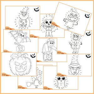 Prik til prik opgaver - Tallene 1-40 - Halloween