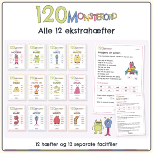 120 MONSTERORD - Alle 12 ekstrahæfter - Samlet pakke