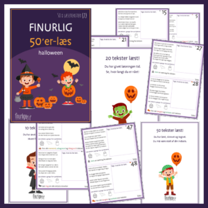 Finurlig 50’er-Læs (50 x læsetekster): Halloweentema (Niveau 2)