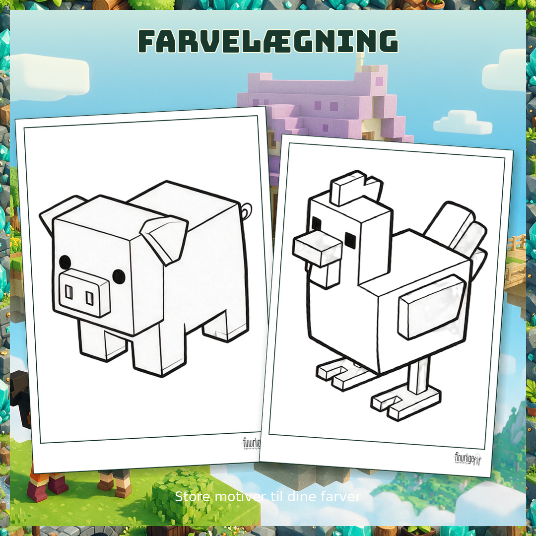 Farvelægningssider - Minecraft - Billede 2