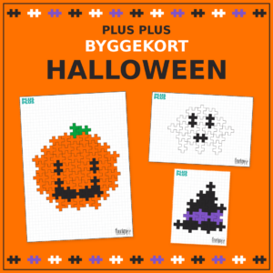 Legende læring med PLUS PLUS: Byggekort med halloweenmotiver